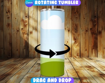 20oz Rotating Tumbler Mockup, Canva Tumbler Rotating Mockup, Canva Drag and Drop Template, Canva Tumbler Mockup, Animated Tumbler Mockup