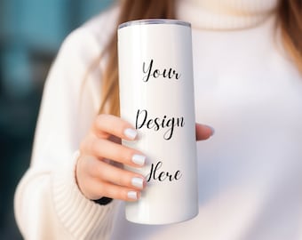 20 Oz Skinny Tumbler Mockup | Tumbler PSD Mockup  | Skinny Tumbler Mockup | Sublimation Mockup | Smart Object PSD | Tumbler Hand Mockup