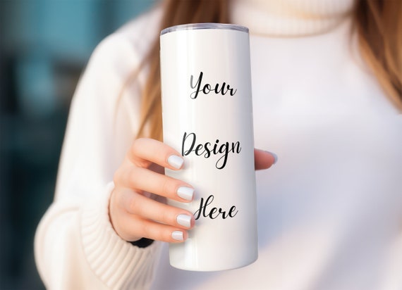 20 Oz Skinny Tumbler Mockup | Tumbler PSD Mockup  | Skinny Tumbler Mockup | Sublimation Mockup | Smart Object PSD | Tumbler Hand Mockup