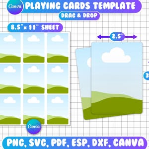 Canva Spielkarten Vorlage, DIY Spielkarte, Kartensublimationsdesigns, leere Kartenvorlage SVG Png, bearbeitbare Sammelkarte