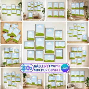 Gallery Frame Mockup Bundle: 80 Drag and Drop Canva Templates, DIN A Ratio (Digital Download)