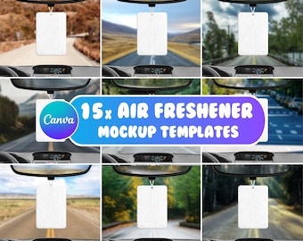 Maqueta de Canva de ambientador, plantilla de ambientador de coche, arrastrar y soltar, sublimación de ambientador, ambientador colgante, ambientador rectangular