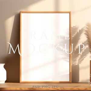 A4 Frame Mockup | Wall Frame Mockup | Wall Art Mockup | Print Frame Mockup | Wood Mockup Frame | Minimalist Mockup, Single Frame Mockup
