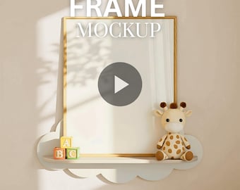 Nursery Video Frame Mockup: PSD Smart Object Mockup, Animated Frame Mockup, Wall Art Mockup