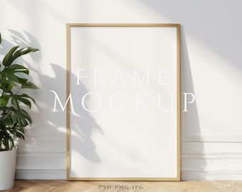 Frame Mockup A4 | Wall Art Mockup | Wall Frame Mockup | Art Print Frame Mockup | Wood Mockup Frame | Minimalist Mockup Single | Frame Mockup