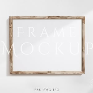 Querformat Rahmen Mockup 3:4 | Holzrahmen Mockup | Holz Wand Kunst Mockup | Horizontaler Rahmen | Vintage Rahmen Mockup | Holzrahmen Mockup