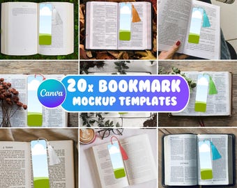 Canva Bookmark With Tassel Mockup, Canva Drag and Drop, Bookmark Mockup Canva, Tassel Bookmark Mockup, Bookmark Mockup