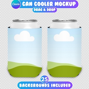 Can Cooler Sleeve Mockup, Canva Can Cooler Template, Printify Can Cooler Mockup, Can Sleeve Mockup, Can Cooler Holder, Cooler Sublimation