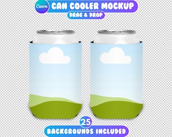 Mockup voor blikjeskoeler, sjabloon voor Canva-blikkoeler, Printify-model voor blikjeskoeler, mockup voor blikjes, houder voor blikjeskoeler, koelersublimatie