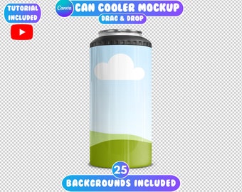 4 In 1 Can Cooler Mockup, 16oz Can Cooler Mockup, Metal Can Cooler Mockup, Canva Can Cooler Template, Can Cooler Holder, Cooler Sublimation