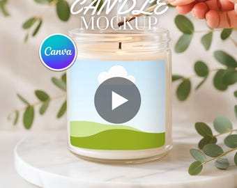 Candle Video Mockup for Canva: Printify Candle Video Mockup, Canva Drag and Drop (Digital Download)