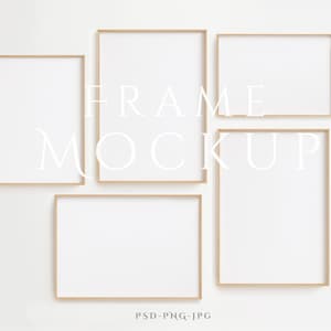 Frame Mockup A4 | 5 Frame Mockup | Frame Mockup Set | Wall Frame Mockup Set of 5 | Wall Frame Mockup ISO | Minimalist Mockup | PSD PNG