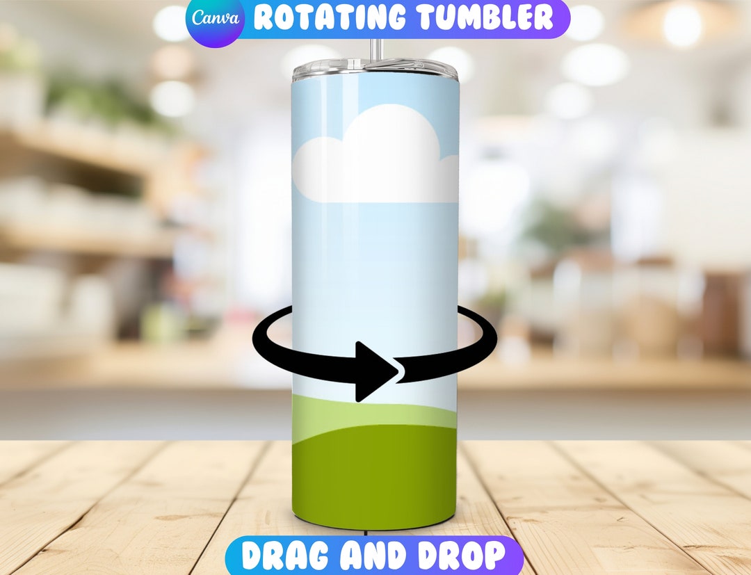 20oz Rotating Tumbler Mockup, Canva Tumbler Rotating Mock Up, 20oz ...