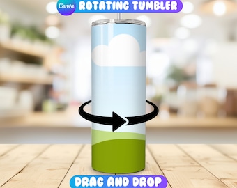 20oz Rotating Tumbler Mockup, Canva Tumbler Rotating Mock up, 20oz Canva Drag and Drop, Canva Tumbler Mockup, Animated Tumbler Mockup