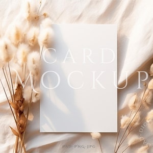 Karte Mockup 5x7, Grußkarte Mockup, Minimalist Boho Invite Card Mockup, PSD Smart Objekt + JPG & PNG, Minimal Card Mockup, Hochzeitskarte