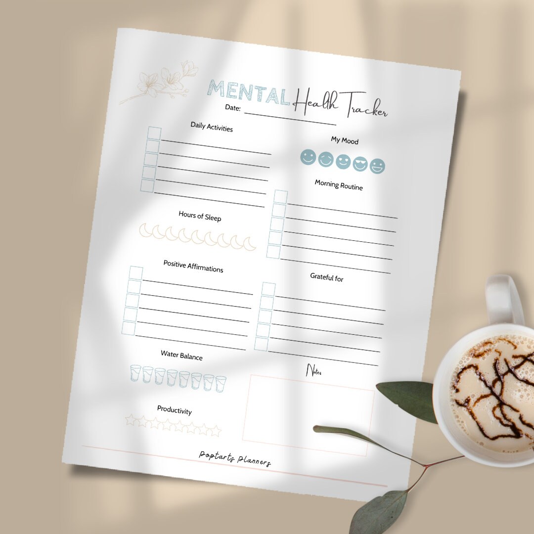 Mental Health Trackers PDF Mood Tracking Mood Tracker Mental Health