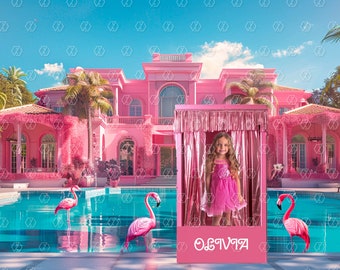 Pink Doll Box Digital Backdrop: Fashion Photography (PNG & PSD)