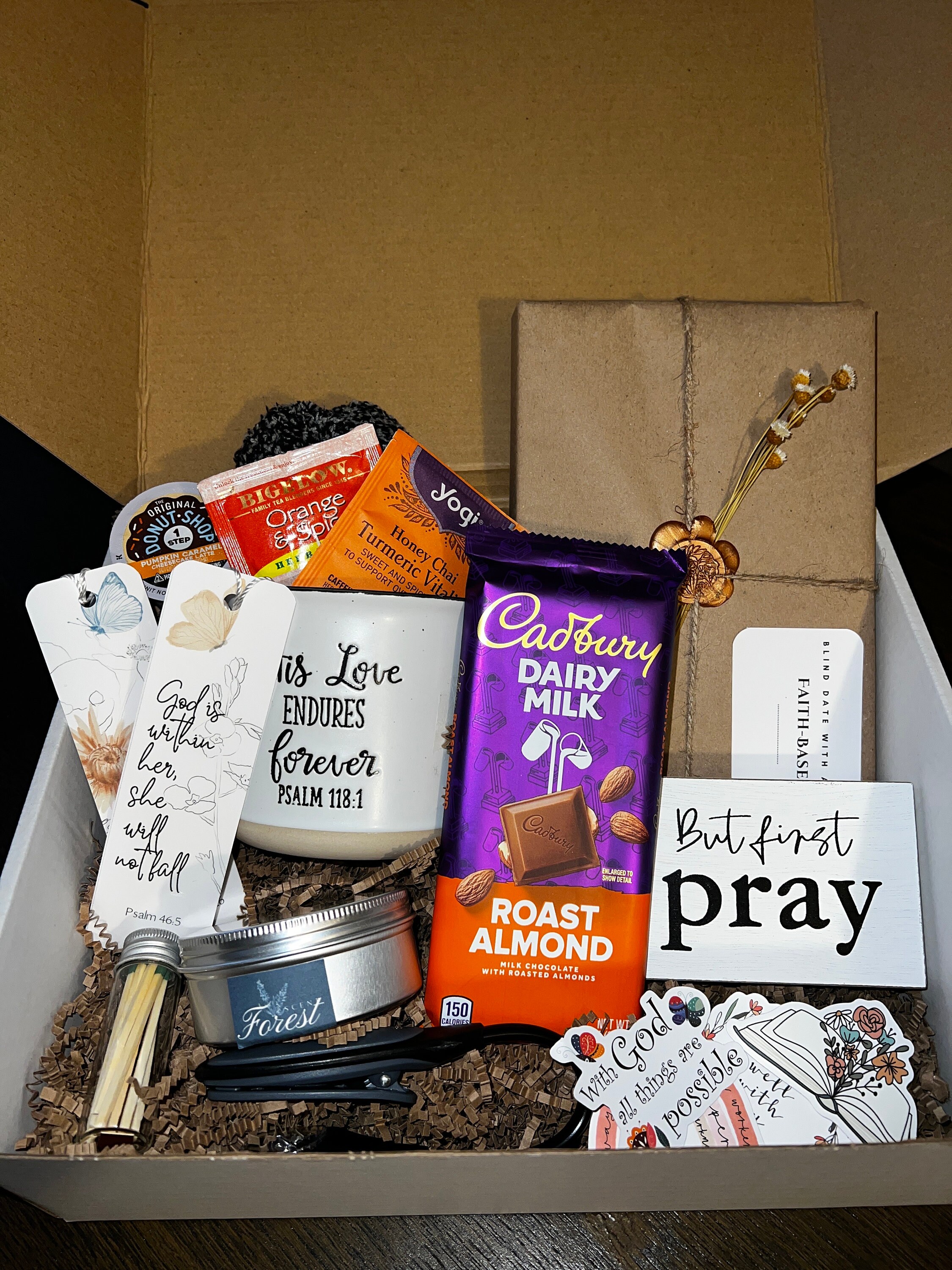 Faith Based Gift Boxblind Date With a Book Box Book and a Beverage