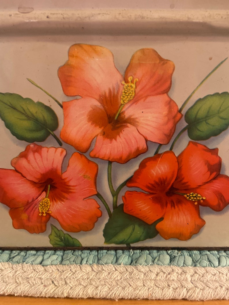 Vintage Tin Metal Bread Box Hinged Red Lid 1950 Etsy