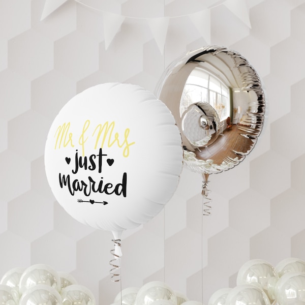 Just Married - Mr & Mrs Mylar Helium Balloon