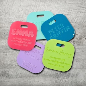 Luggage Tags Personalized Travel Accessories, Bag Tags, Backpack Tag, ID Tags, Personalized Name Tags, Custom Luggage Tag, Name Keychain