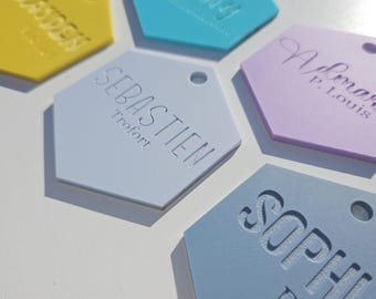 Personalized Acrylic Name Tag, Custom Engraved ID Tag