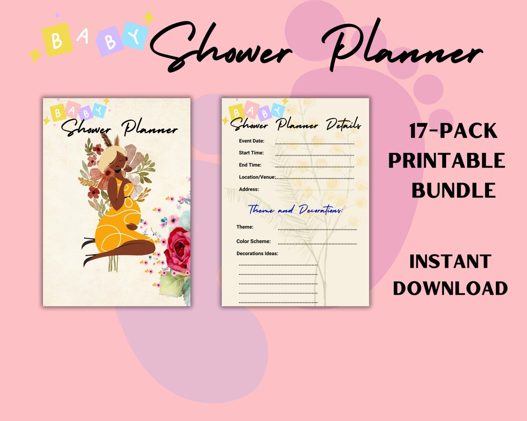 Baby Shower Planner Printable Bundle I Baby Shower Planner I Baby Shower I Baby Shower Template