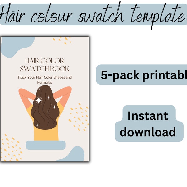 Hair color swatch template. Hair color care template. hair care template. Hair color care planner. Hair color Maintenance planner.