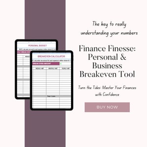 Budget Planner | Bussiness & Personal Budget Spreadsheet | Beauty Breakeven Planner | Budget Spreadsheet | Simple Budget Planner