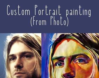 Custom portrait painting - handpainted from photo