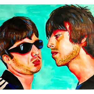 Gallagher Brothers portretprint - Muziekposterprint - Oasis Art print