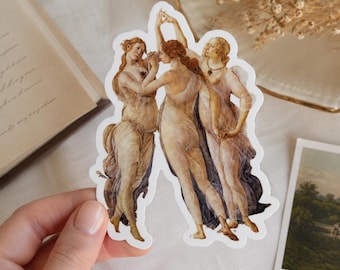 Botticelli Three Graces Sticker - Renaissance Museum Art Decal