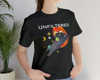 Unisex Jersey Short Sleeve Tee, Unfiltered, Mouth, Lips, Space Themed