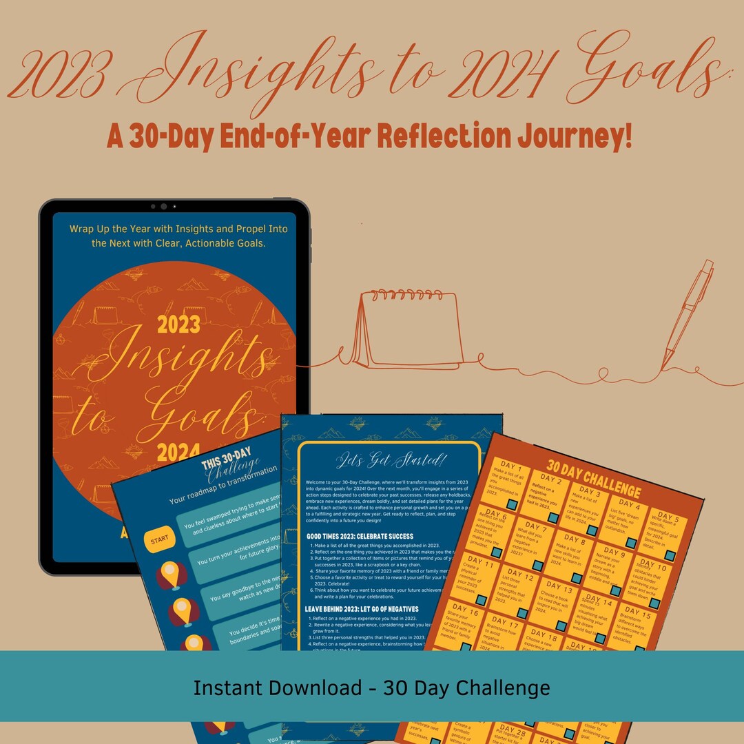 2023 Reflection & 2024 Planning Challenge Printable Personal Etsy
