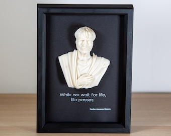 Seneca - bust with personalized quote | Wall Decor | Stoic Art