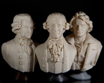 Viennese Classic - Mozart, Haydn, Beethoven Set; 3d printed Busts, Music Sculpture