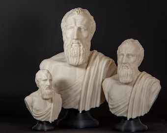 Zeno of Citium - Stoic Philosopher; 3D-printed Bust, Book shelf decor, Teacher gift