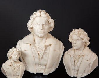 Ludwig Van Beethoven - The composer; Bust statue, book shelf decor, desk statue, music lover gift