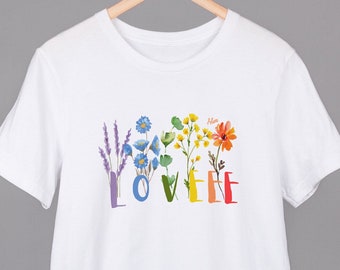 Love Unisex T-shirt| Pride T-shirts| Flowers T-shirts| Pride Gifts| Flower Lovers Gifts