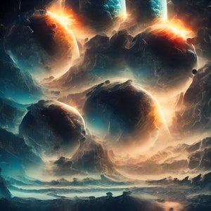 Abstract Futuristic Space Wall Art