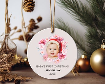 Baby's First Christmas Ornament - Personalized Custom 4 Shapes Ornaments