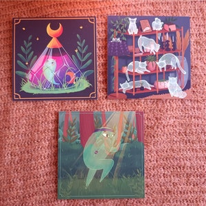 Mini print set I Ghosts I Cute Ghost Illustration I wall art spookyI Present halloweenI Present spooky