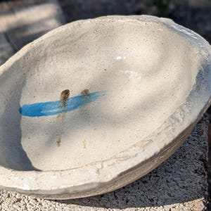 Handmade Rustic Stoneware Bowl: Wabi-Sabi Ceramic Centerpiece
