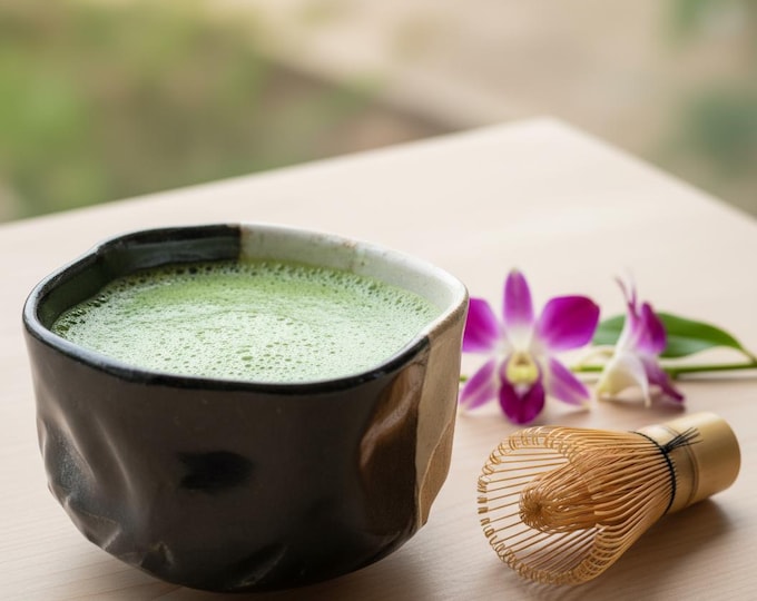 Yin and Yang Chawan Matcha Bowl · Black and White Ceramic Tea Cup · Japanese Pottery