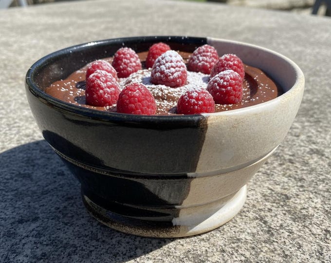 Hand-Thrown Stoneware Bowl: Minimalist Duality Ceramic Bowls