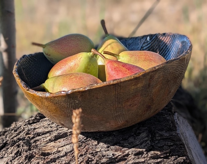 Handmade Ceramic Stoneware Bowl – Rustic Texture - Japanese Style Temmoku Glaze  Pottery for Rice, Soup, or Decor
