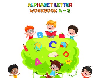 Letras de la A a la Z, Hojas de trabajo del alfabeto, Cuaderno de ejercicios, Trazado, Preescolar [Tema de comida]