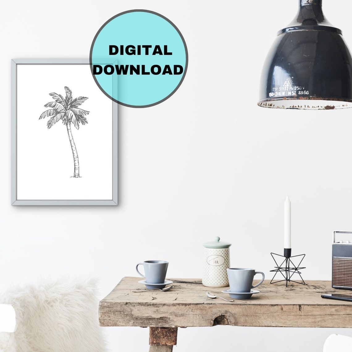 Vintage Banana Tree Wall Art , Palm Tree Prints , Tropical Leafs Print , Banana Tree , Banana