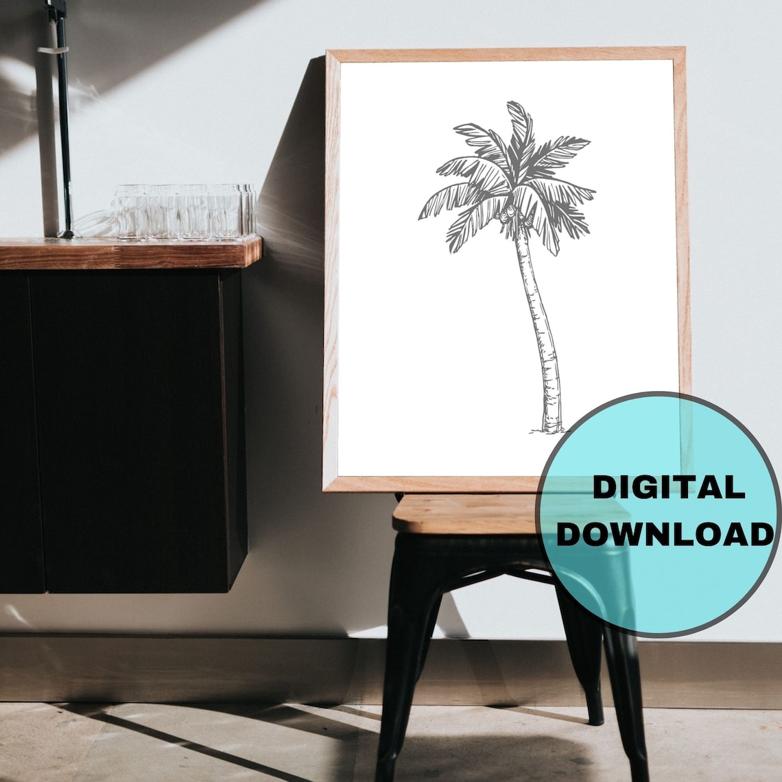 Vintage Banana Tree Wall Art , Palm Tree Prints , Tropical Leafs Print , Banana Tree , Banana