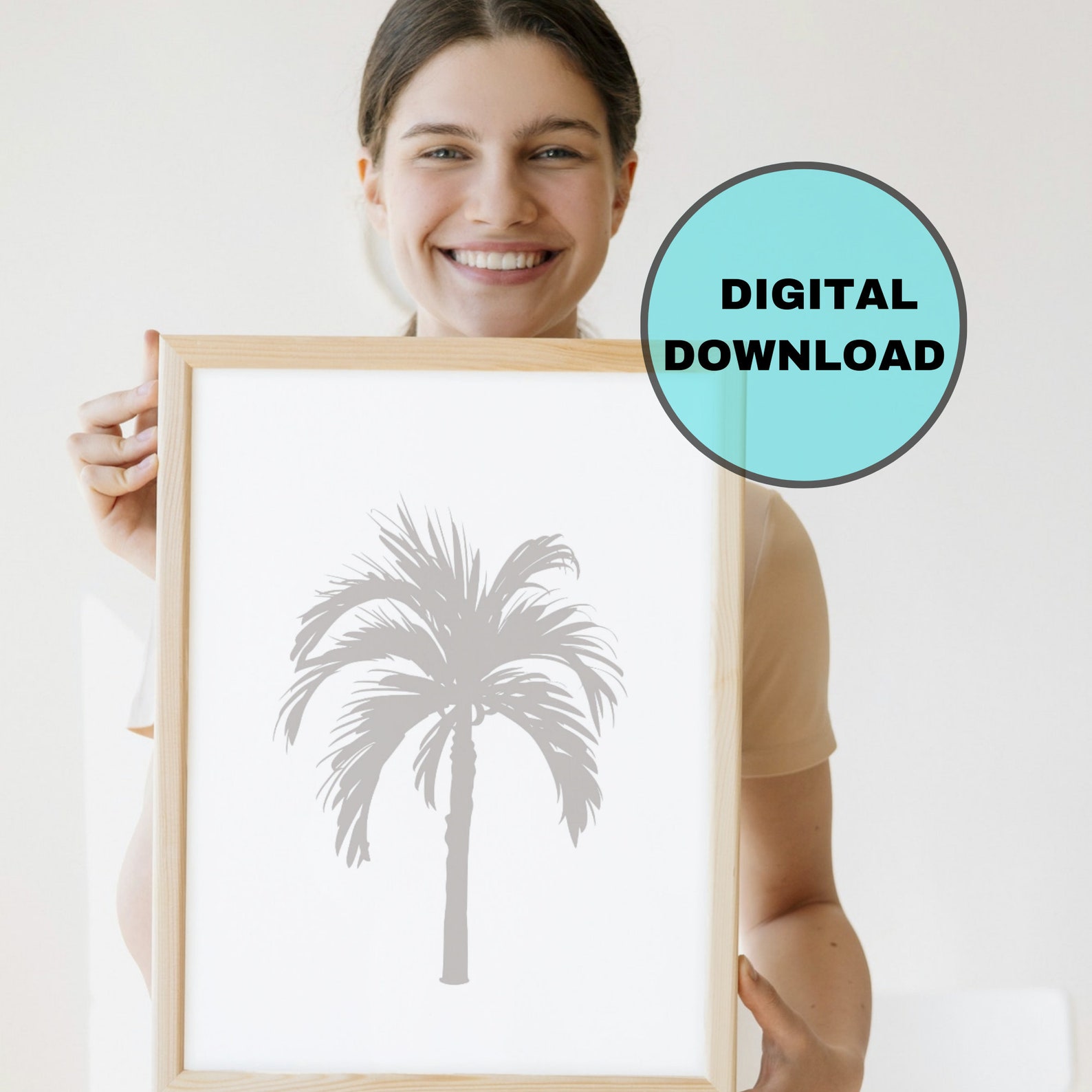 Tropical Palm Tree Wall Art Boho Palm Tree Print Instand Etsy